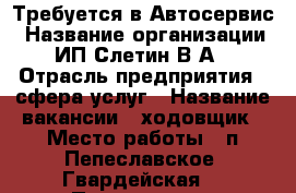 Требуется в Автосервис › Название организации ­ ИП Слетин В.А. › Отрасль предприятия ­ сфера услуг › Название вакансии ­ ходовщик › Место работы ­ п.Пепеславское, Гвардейская2 › Подчинение ­ Директору › Минимальный оклад ­ 30 000 › Максимальный оклад ­ 40 000 › Возраст от ­ 24 › Возраст до ­ 60 - Калининградская обл., Зеленоградский р-н, Переславское п. Работа » Вакансии   